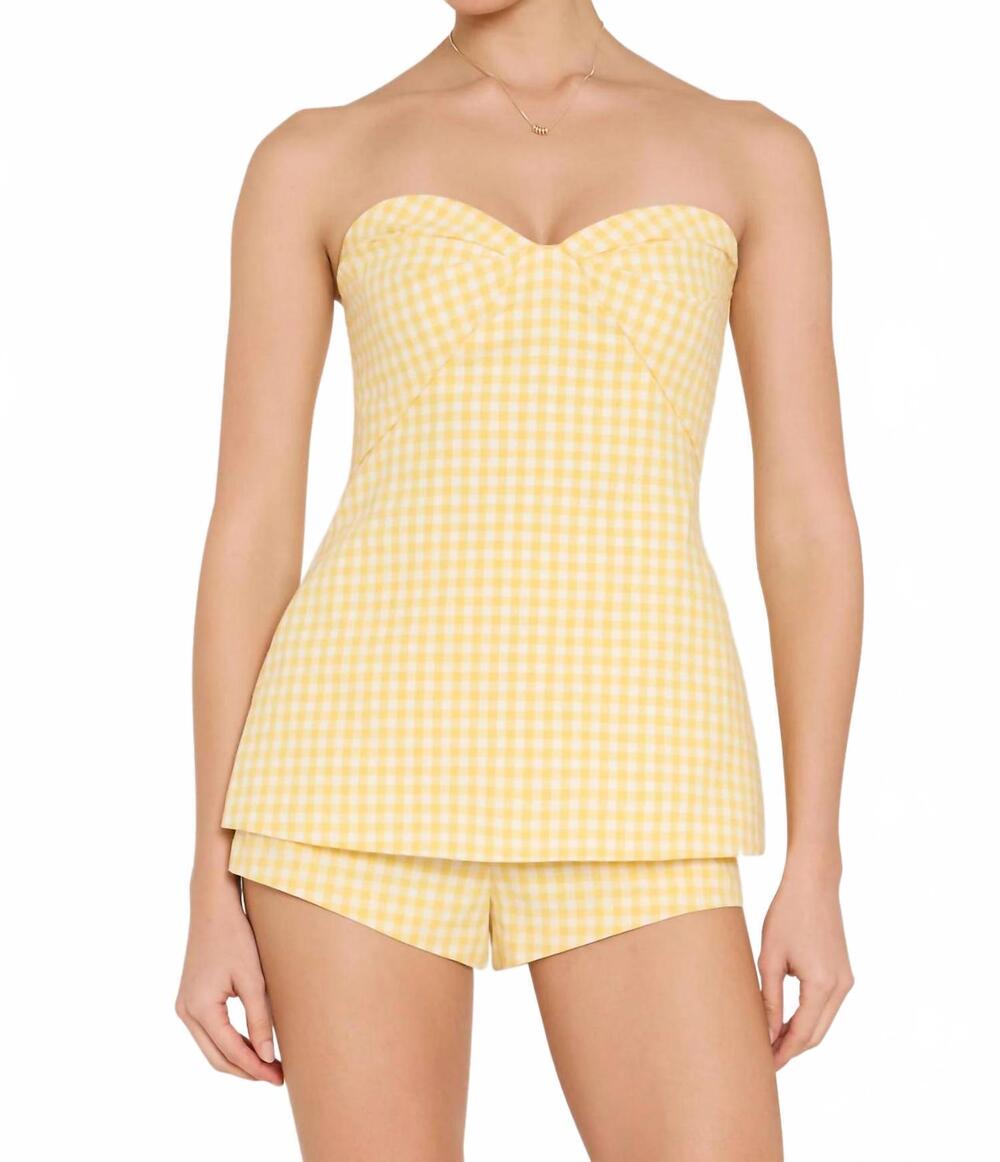 NEW AMANDA UPRICHARD solinda tunic in yellow white